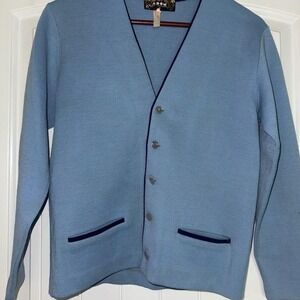Vintage Adom of London Light Blue Knit Button Up Cardigan Sweater